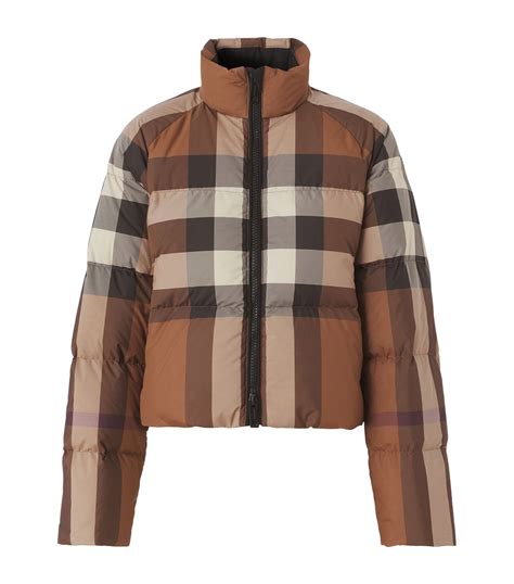 burberry puffer jacker|burberry check cropped puffer jacket.